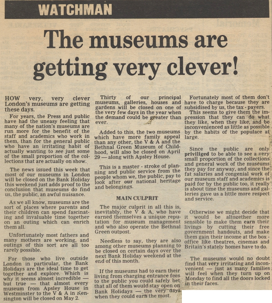 19830429 VICTORIA & ALBERT MUSEUM CLOSED ON BANK HOLIDAYS LL CN.jpg